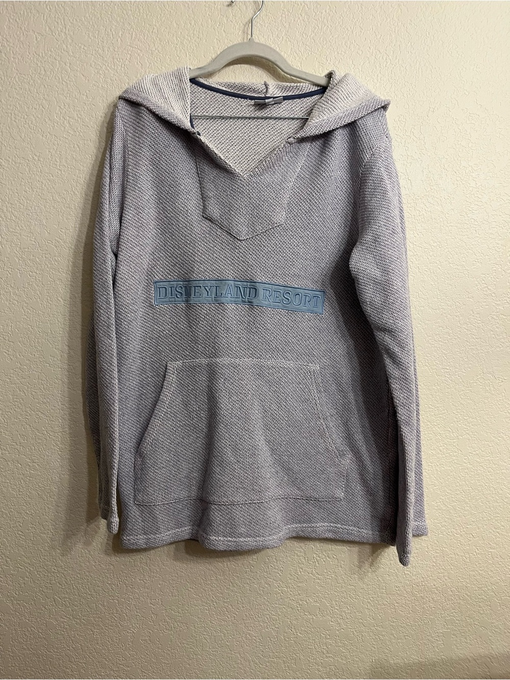 Comfy/Cozy Disney Light Gray Knit Pullover with Navy Trim